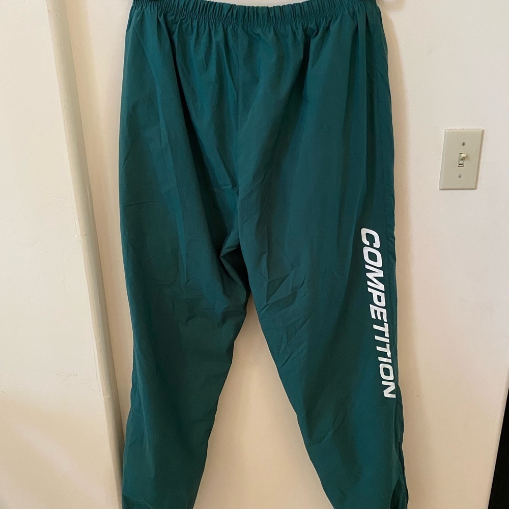Vintage Nautica Competition Green Nylon Track Pants Mens M Oversized 90s Joggers - Picture 5 of 9